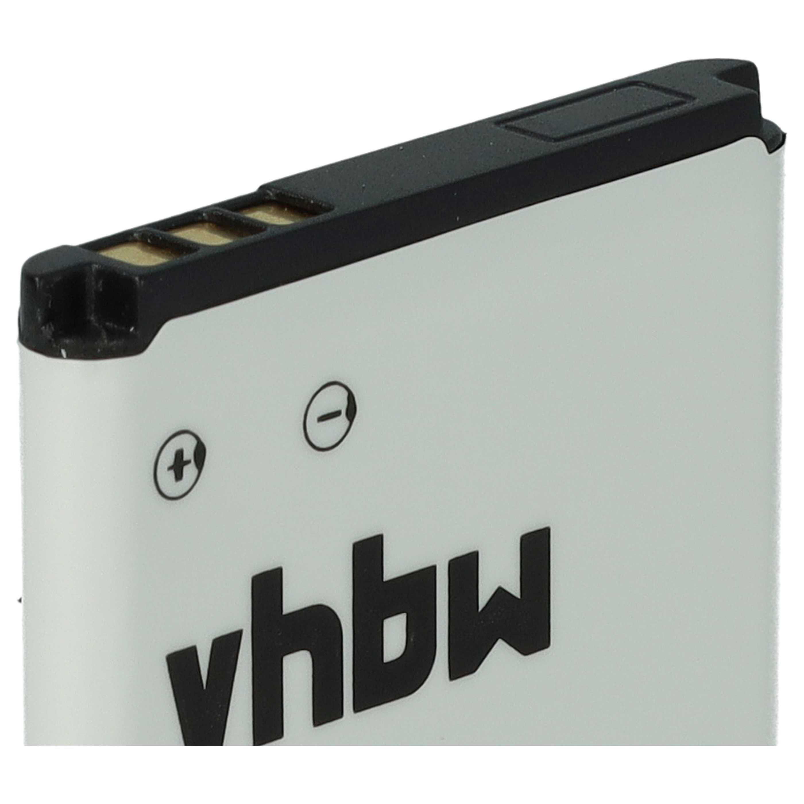 Weißer Akku mit schwarzem Text 'vhbw' und Polsymbolen.