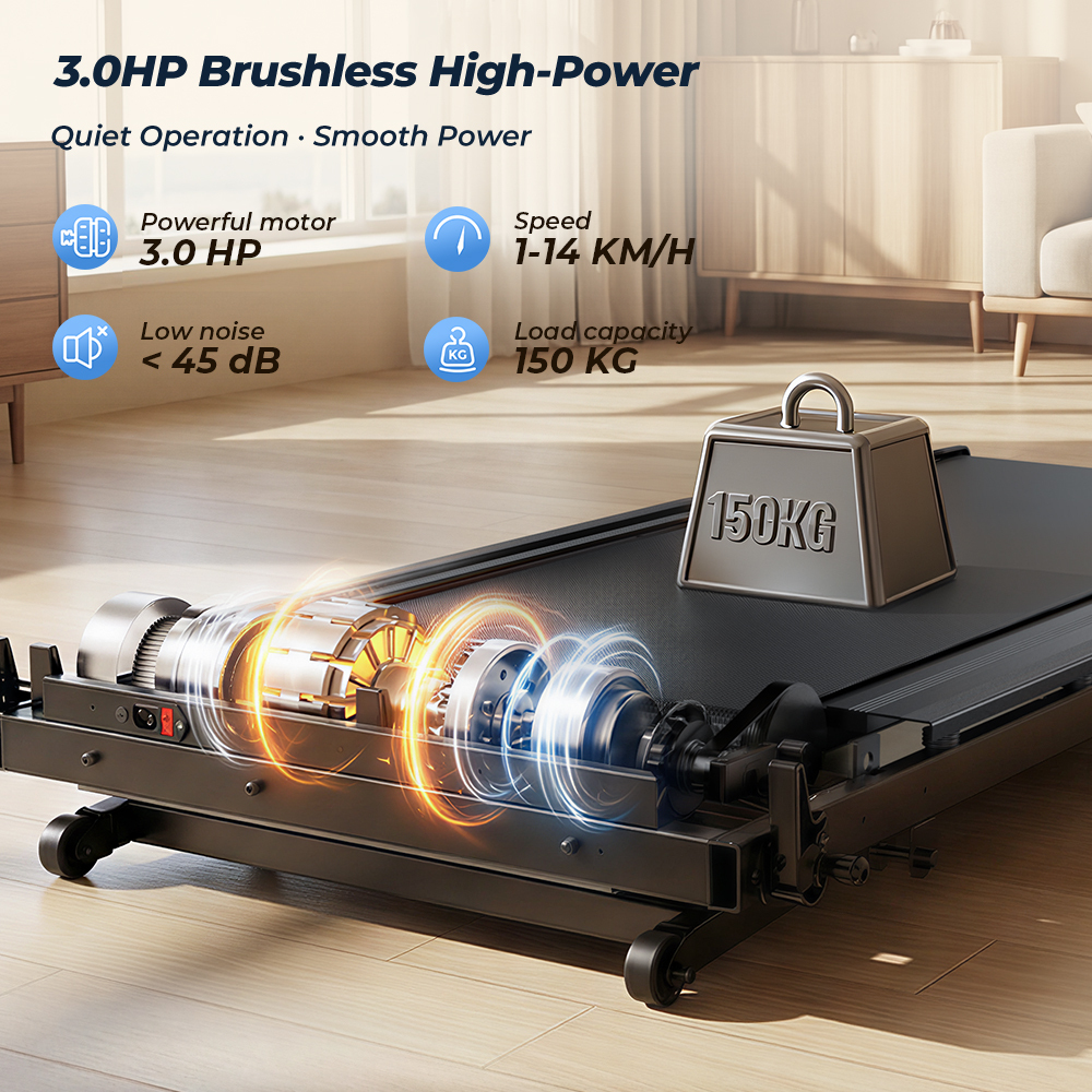 Bieżnia 3,0 KM, udźwig 150 kg, prędkość 1-14 km/h, cicha.
