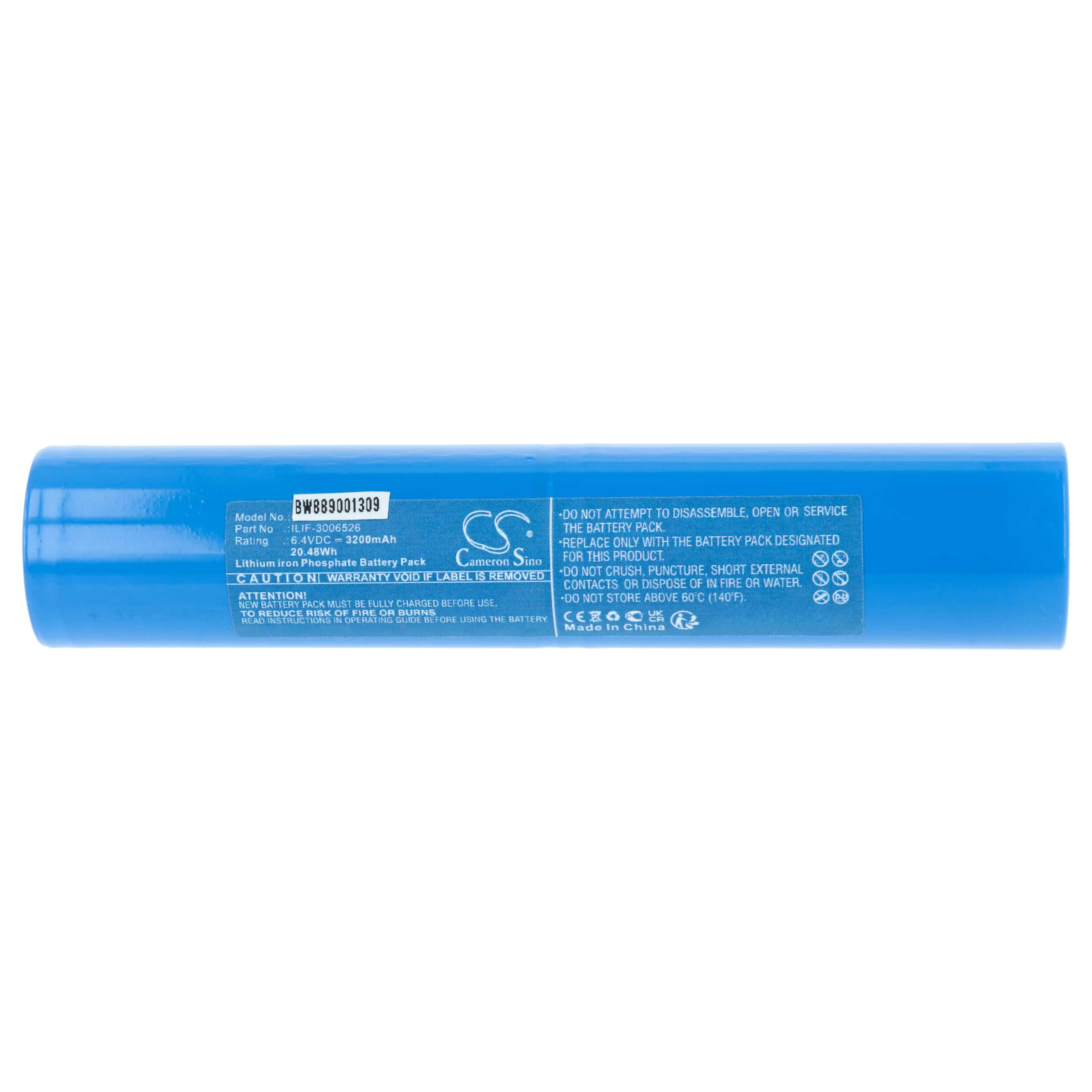 Blauer Lithium-Ionen-Akku mit Aufschriften: BW889001309, ILIF-3006526.