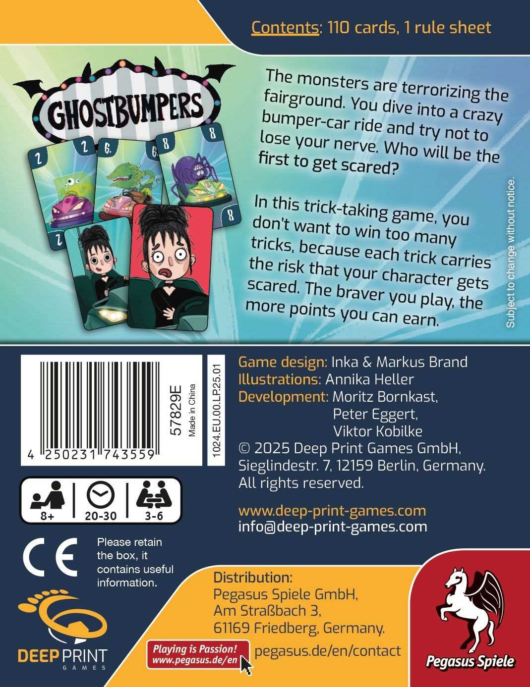 Spiel "Ghostbumpers" mit Karten von Monstern in Autos und gruseligen Charakteren.