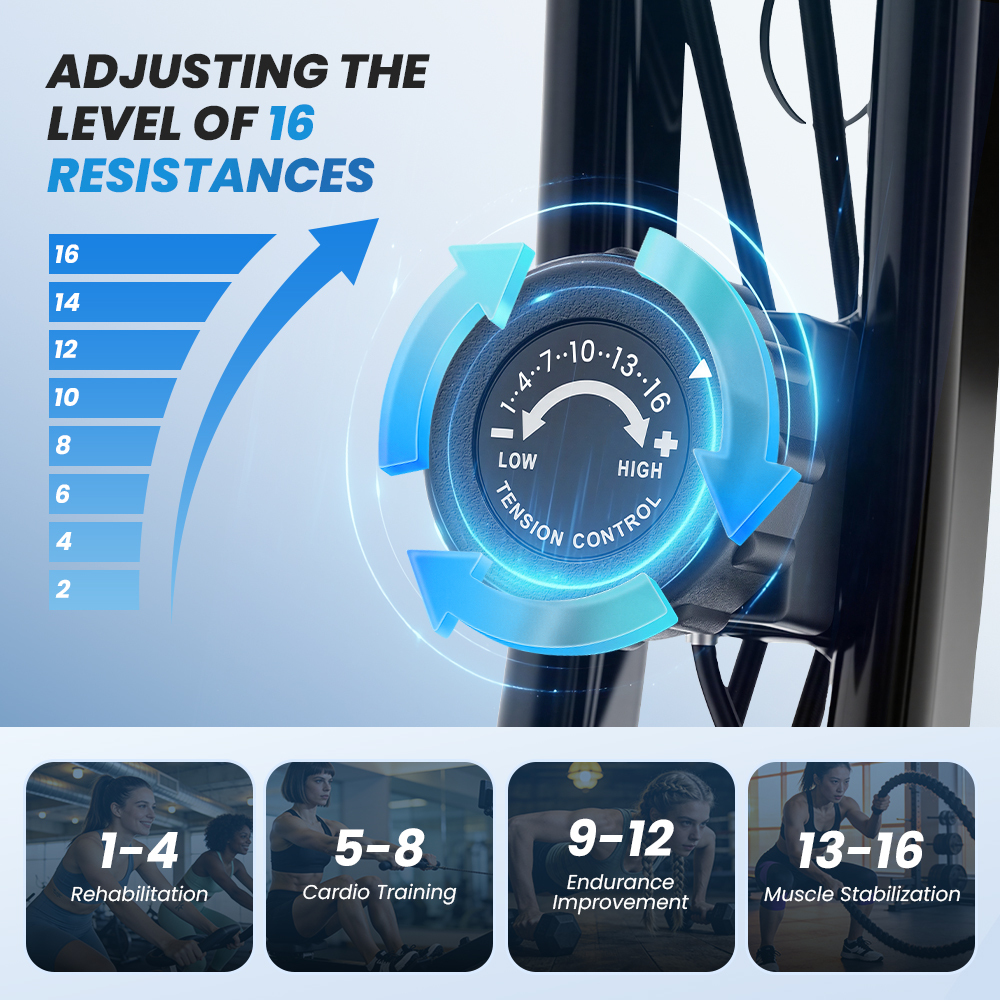 Regulowane poziomy oporu 1-16. Poniżej cztery zdjęcia treningowe.