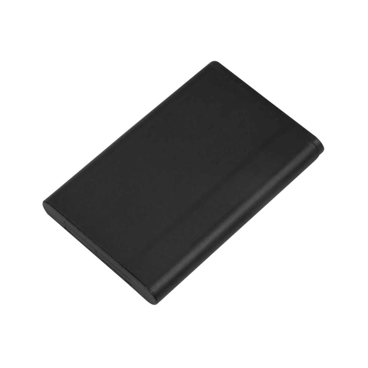 Un objeto rectangular negro que parece una batería, aislado.