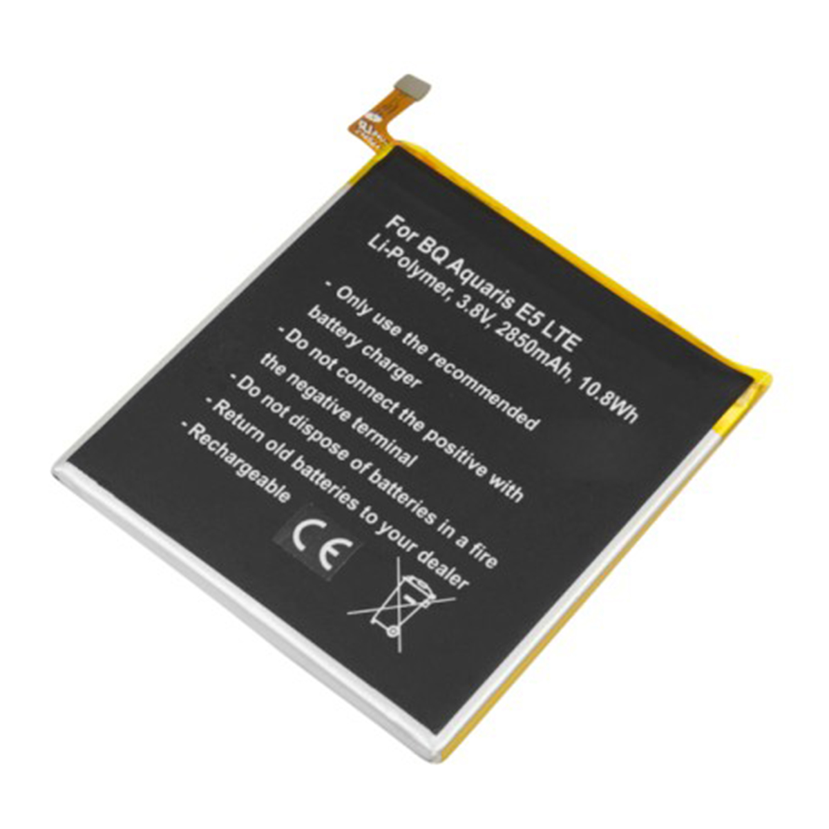 Batteria BQ Aquaris E5 LTE, 3.8V, 2850mAh, Li-Polymer. Marchio CE.