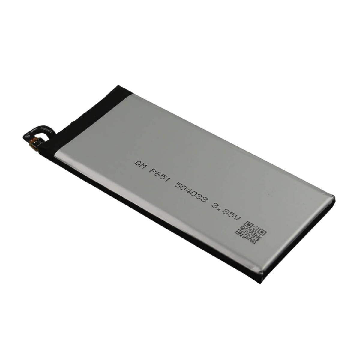 Batteria grigia con bordo nero, etichettata DM P651 504088 3.85V.