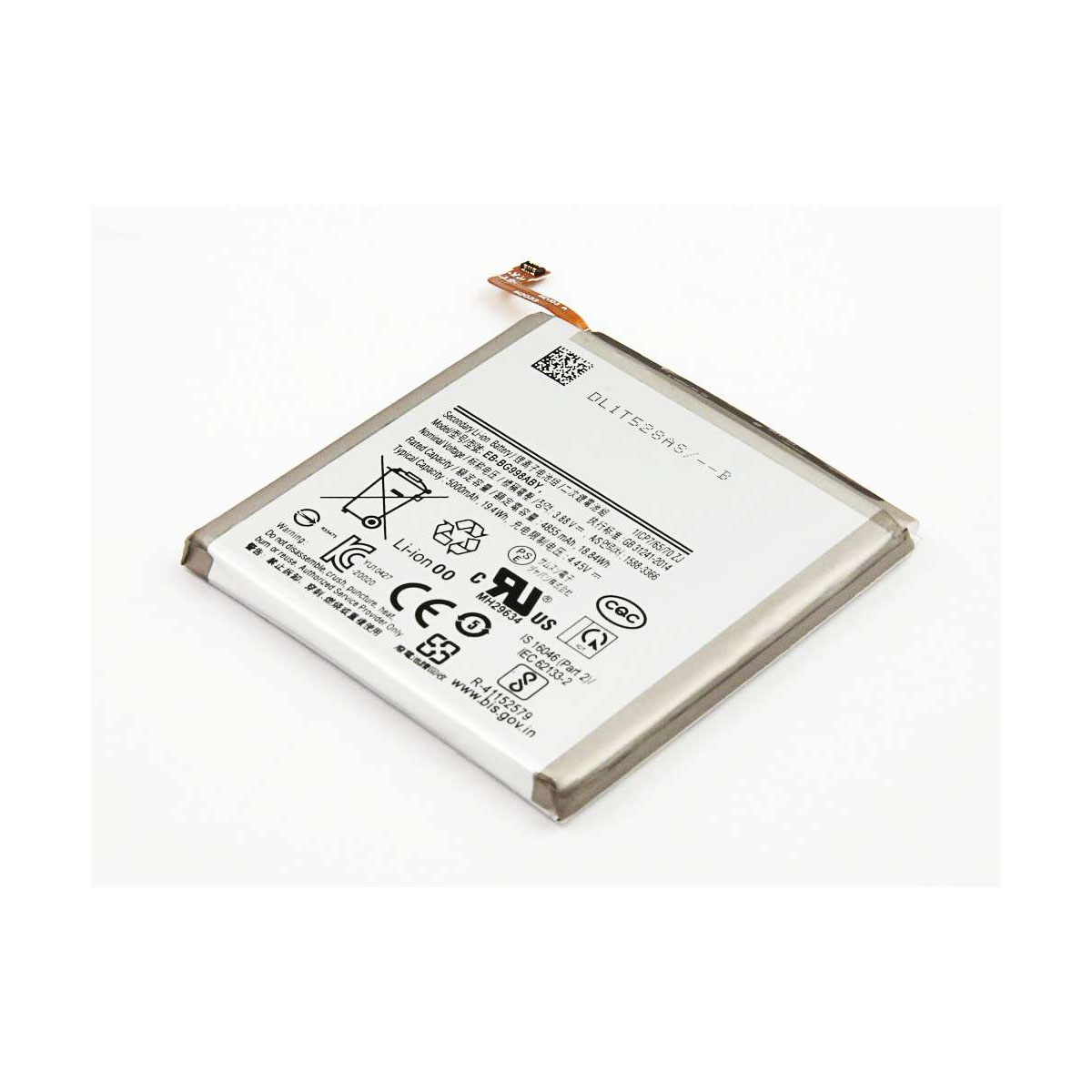 Una batería Samsung Li-Ion, modelo EB-BG998ABY, capacidad 5000mAh.