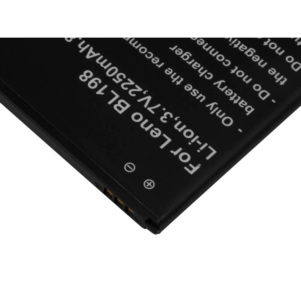 Batería negra para Lenovo BL198, 3,7V, 2250mAh. Con texto.