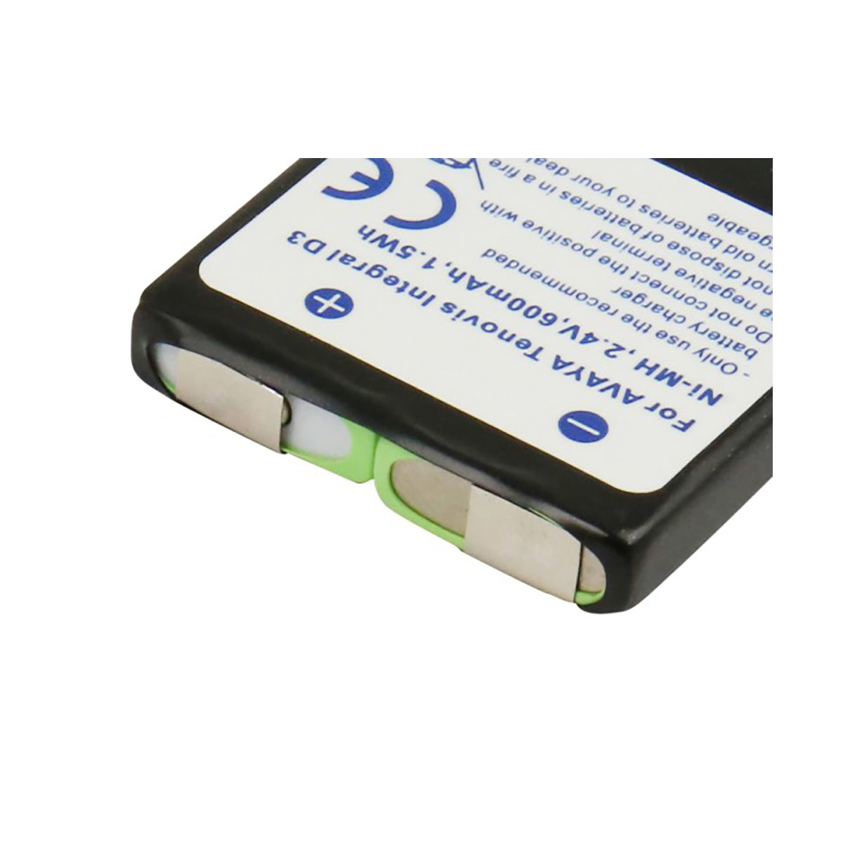 Batteria Ni-MH per AVAYA, 2.4V, 600mAh. Etichetta bianca.