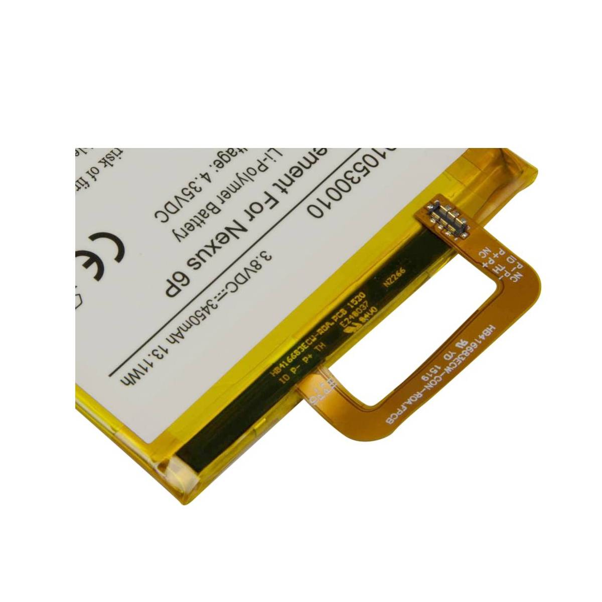Batteria Li-Polimero Nexus 6P, 3450mAh, 3.8VDC, con cavo connettore.