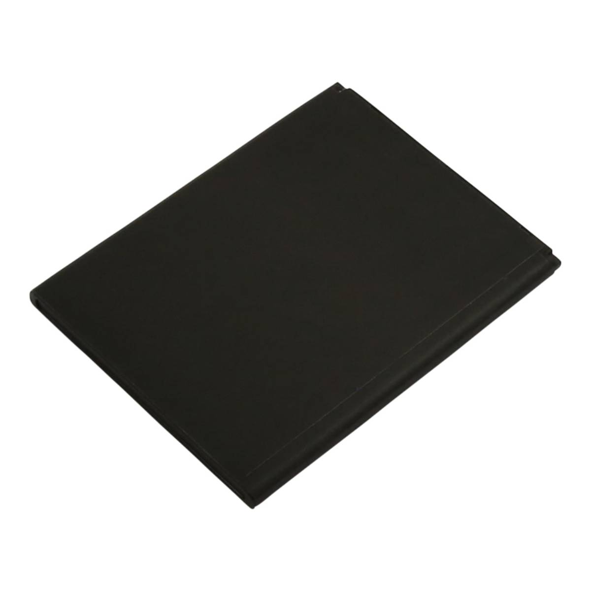 Un taccuino nero chiuso giace su uno sfondo bianco.