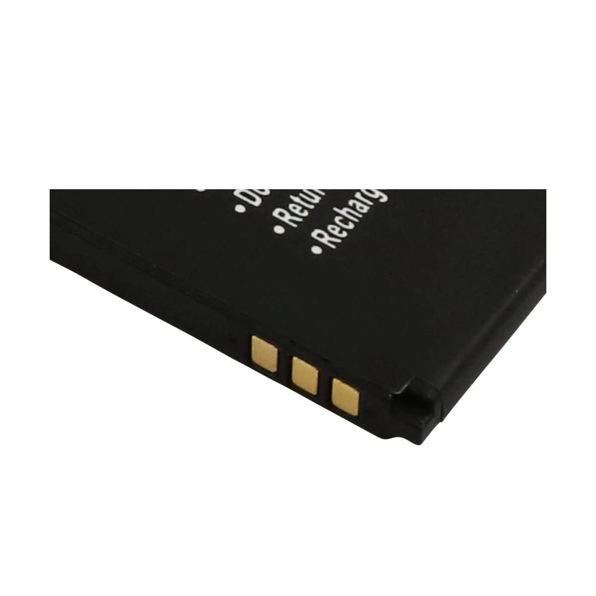 Batteria nera con contatti dorati e testo.