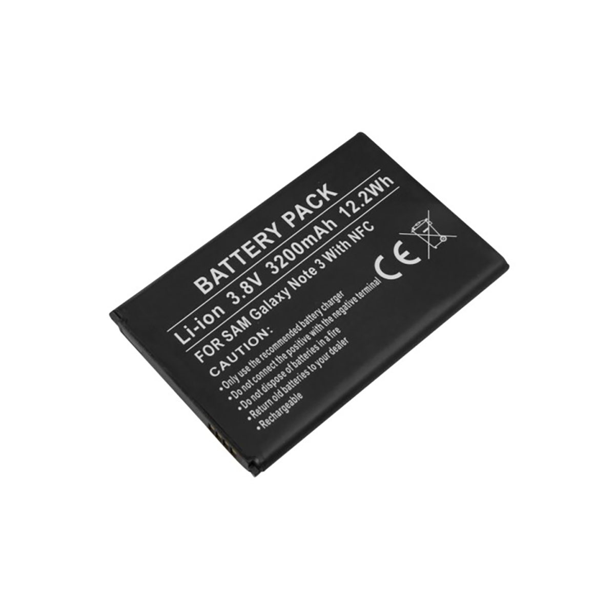 Batteria nera per Samsung Galaxy Note 3, 3.8V, 3200mAh, 12.2Wh, con NFC.