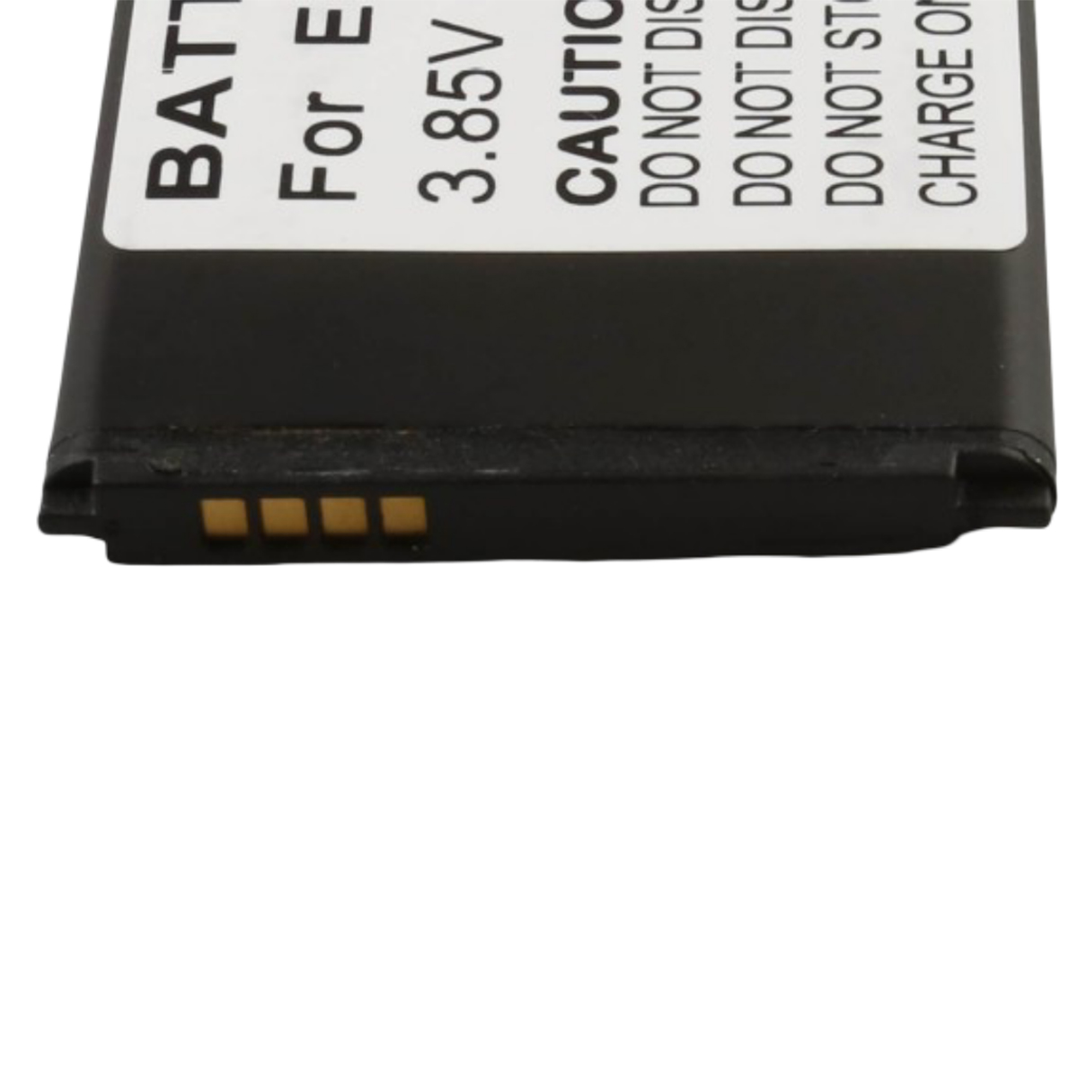 Batteria nera con etichetta bianca: BATT, For E, 3.85V, CAUTION, DO NOT DIS