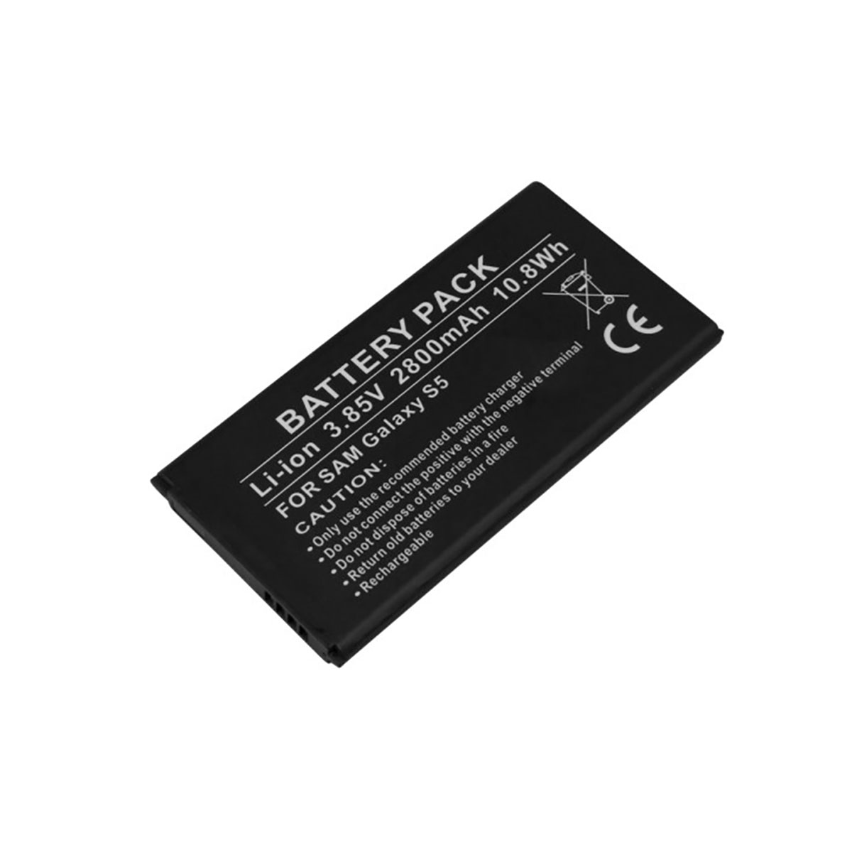 Batteria nera per Samsung Galaxy S5, 3.85V, 2800mAh.