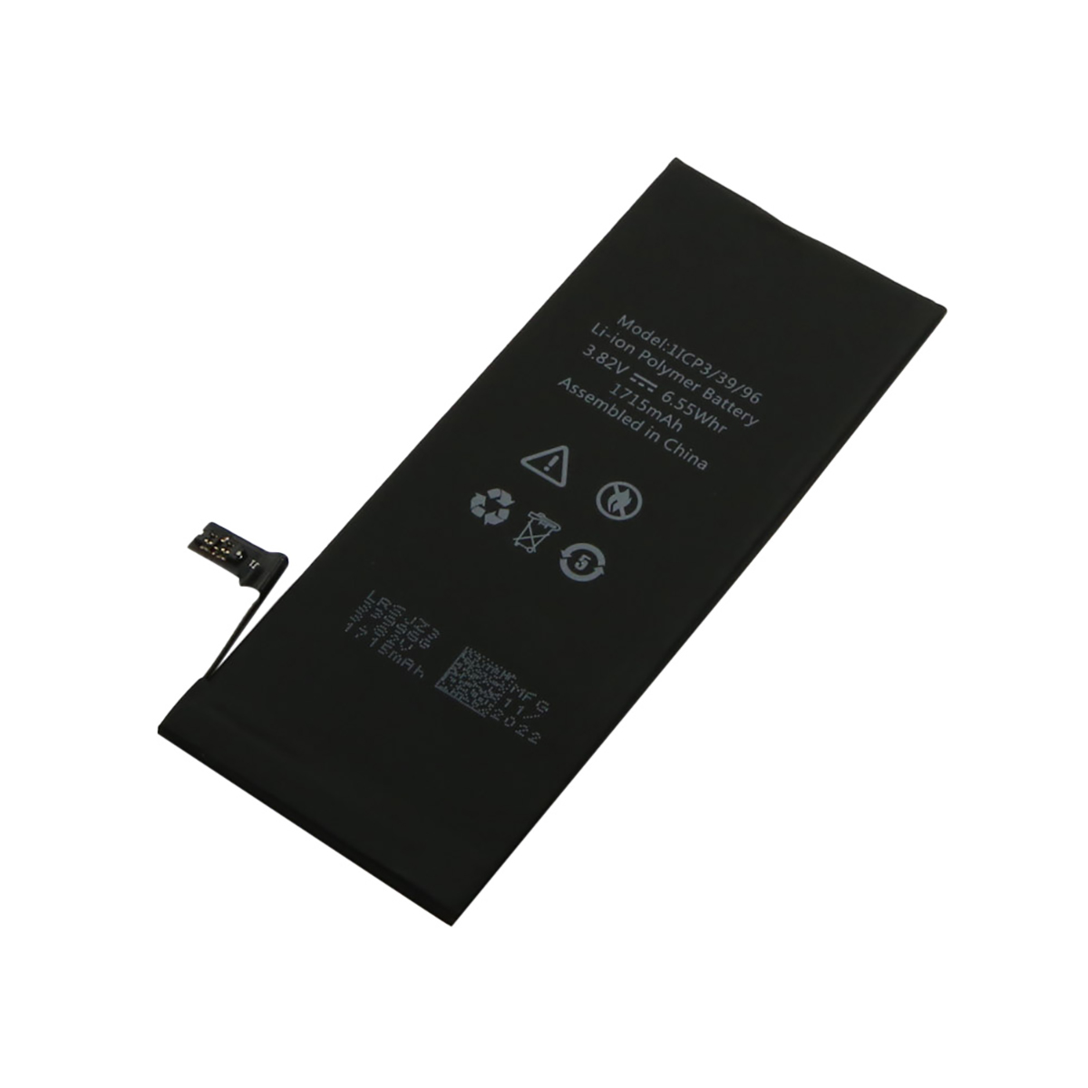 Batería negra de polímero de Li-ion con cable conector, modelo 1ICP3/39/96.