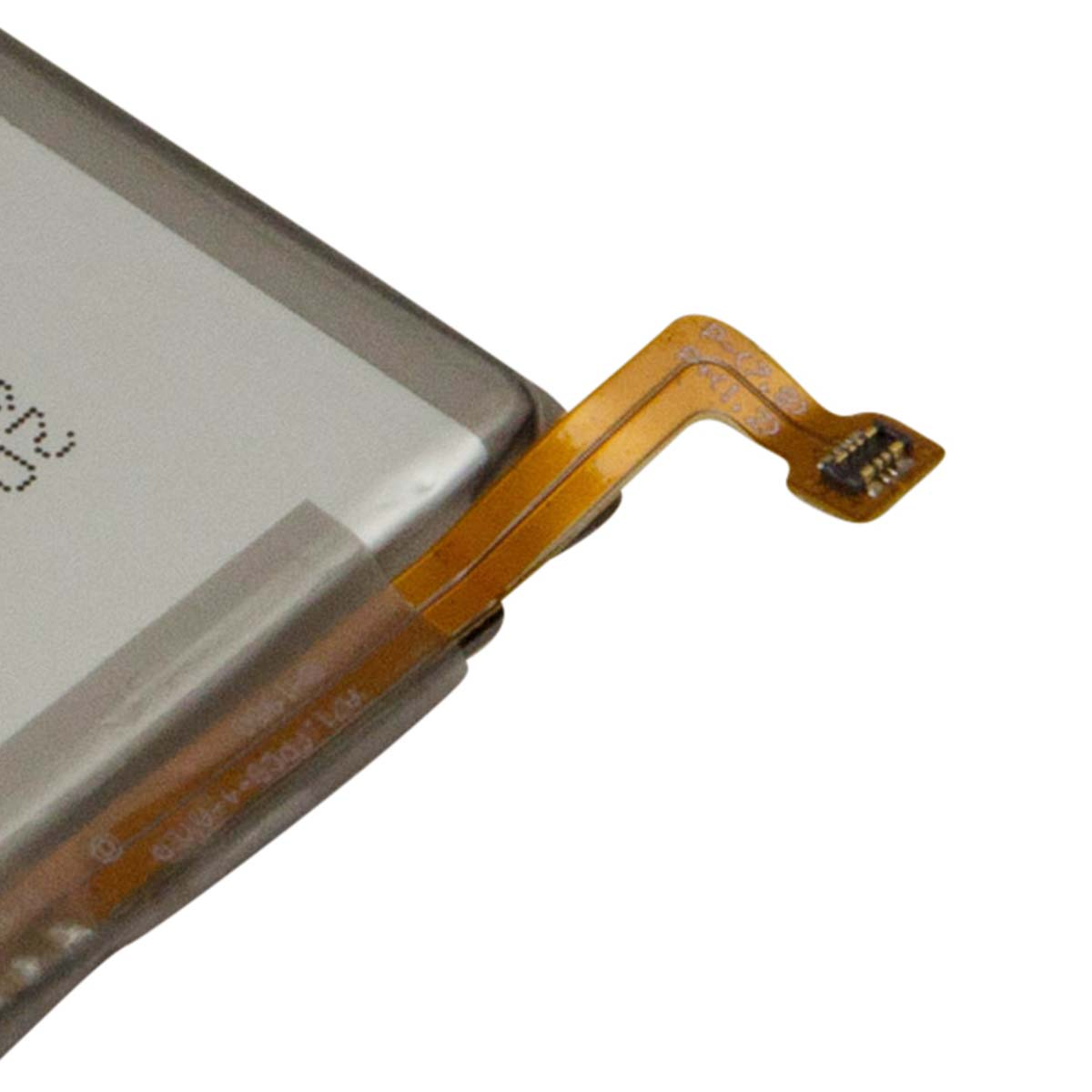 Parte di una batteria agli ioni di litio con cavo piatto giallo.