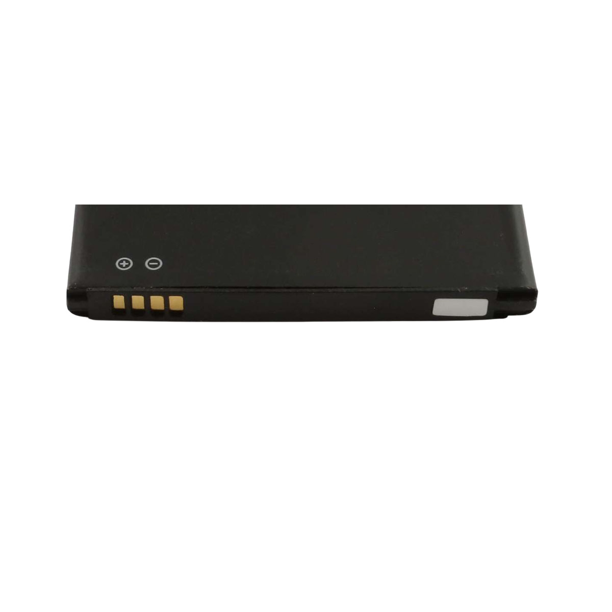 Batteria nera con contatti dorati e simboli (+/-).