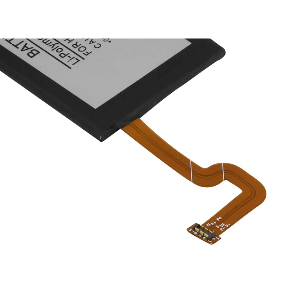 Batteria Li-Polimero con cavo piatto flessibile e punti di connessione.