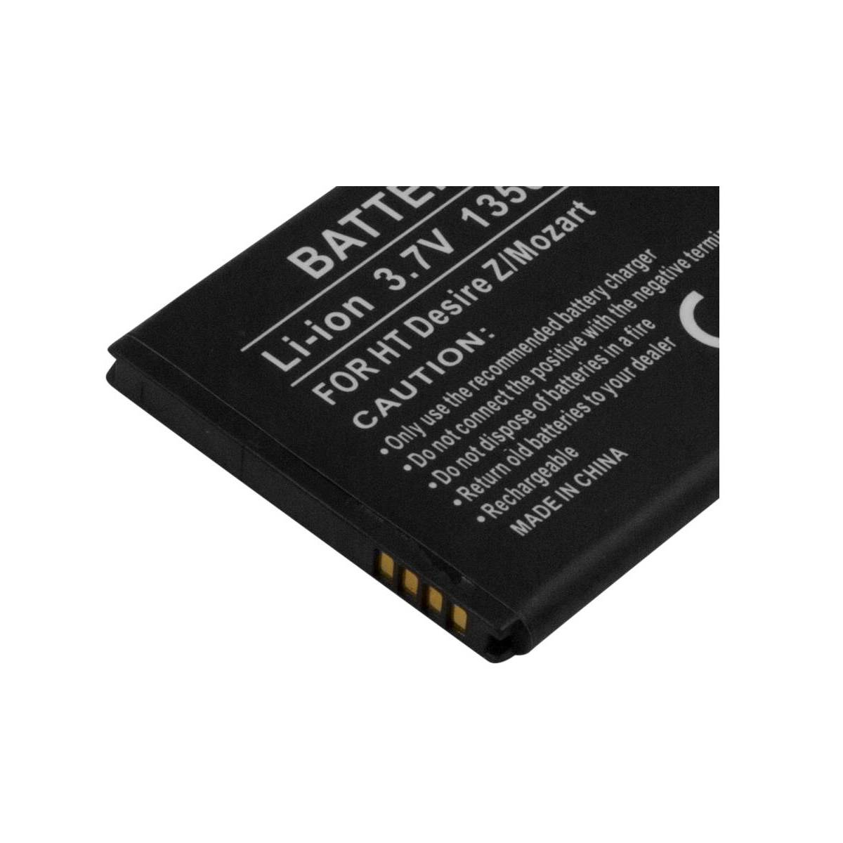 Batteria nera Li-ion 3,7V per HT Desire Z/Mozart, Made in China.