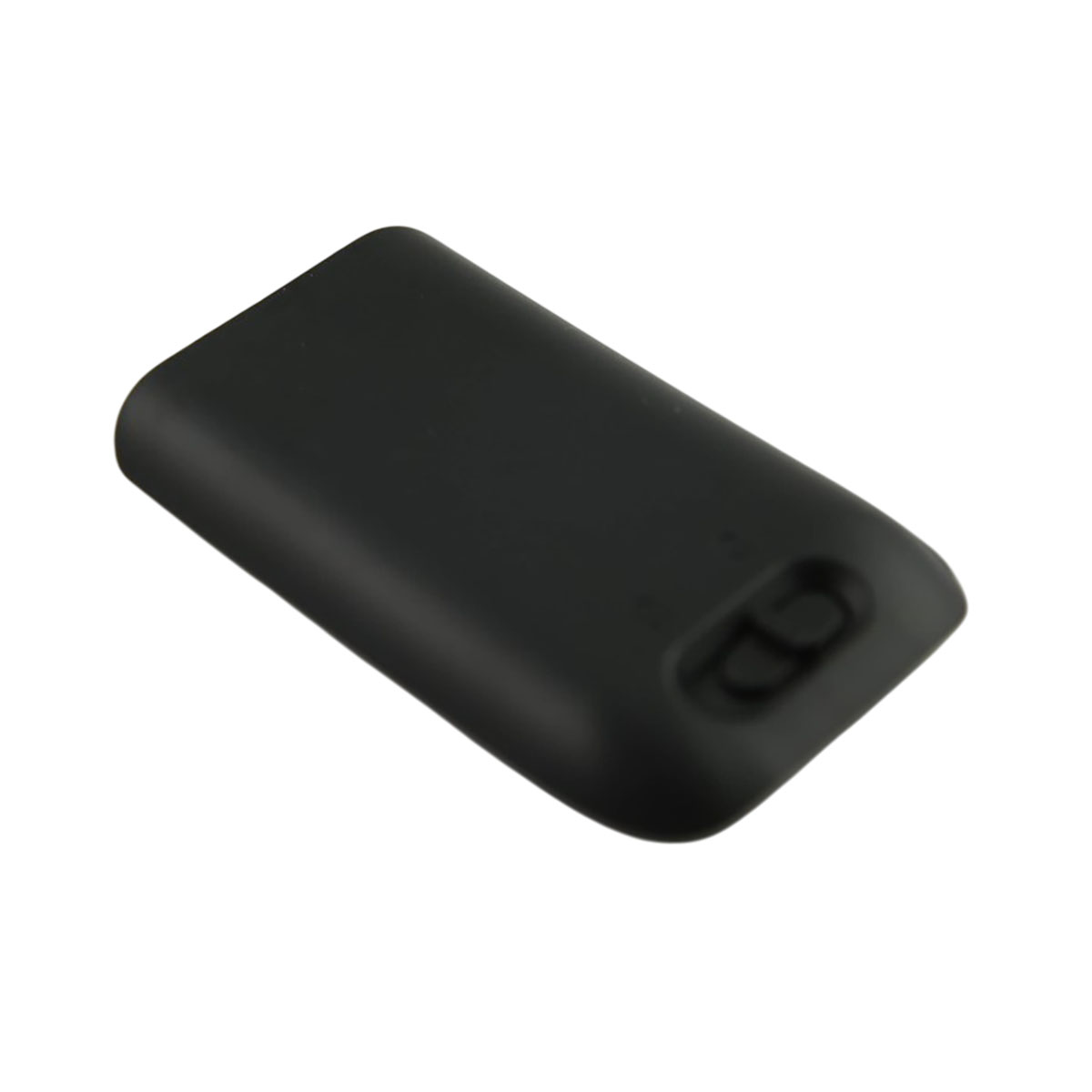 Un objeto negro y rectangular con esquinas redondeadas.