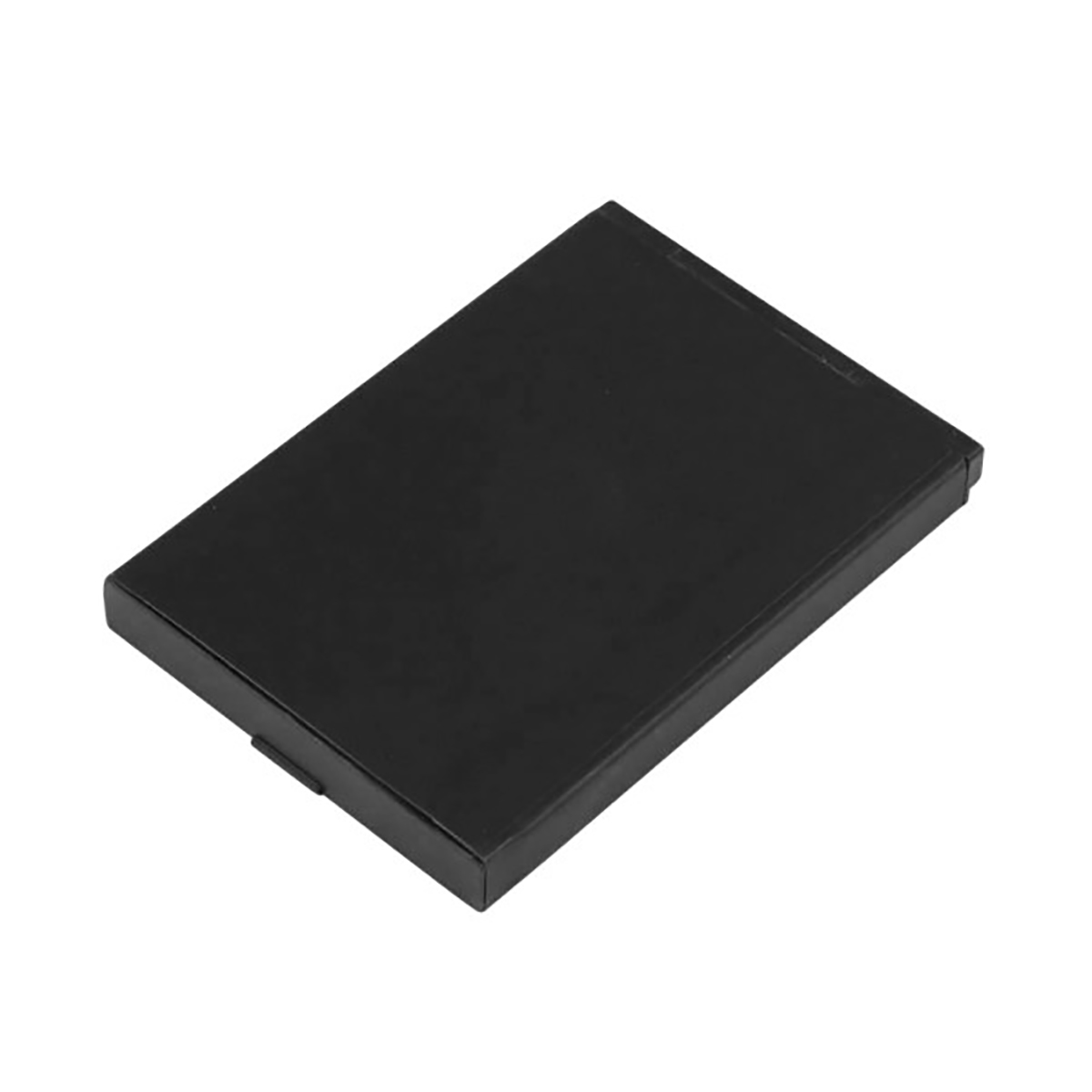 Ein geschlossenes, rechteckiges schwarzes Etui liegt auf einem weißen Hintergrund.
