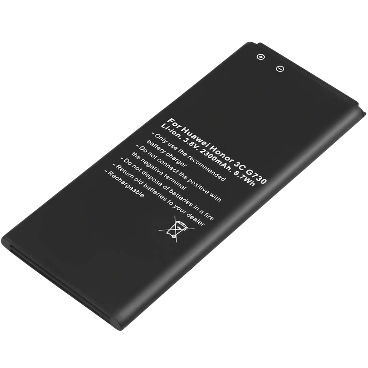 Batteria nera per Huawei Honor 3C G730, 3,8V, 2300mAh.