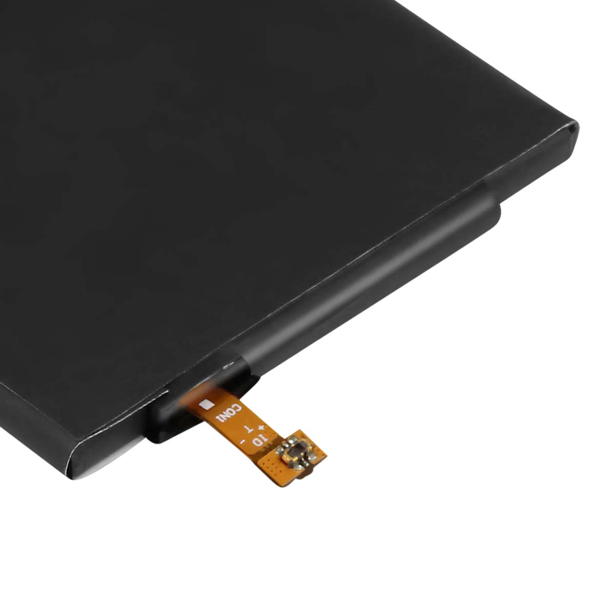 Batteria nera con cavo connettore giallo etichettato 'CON1'.