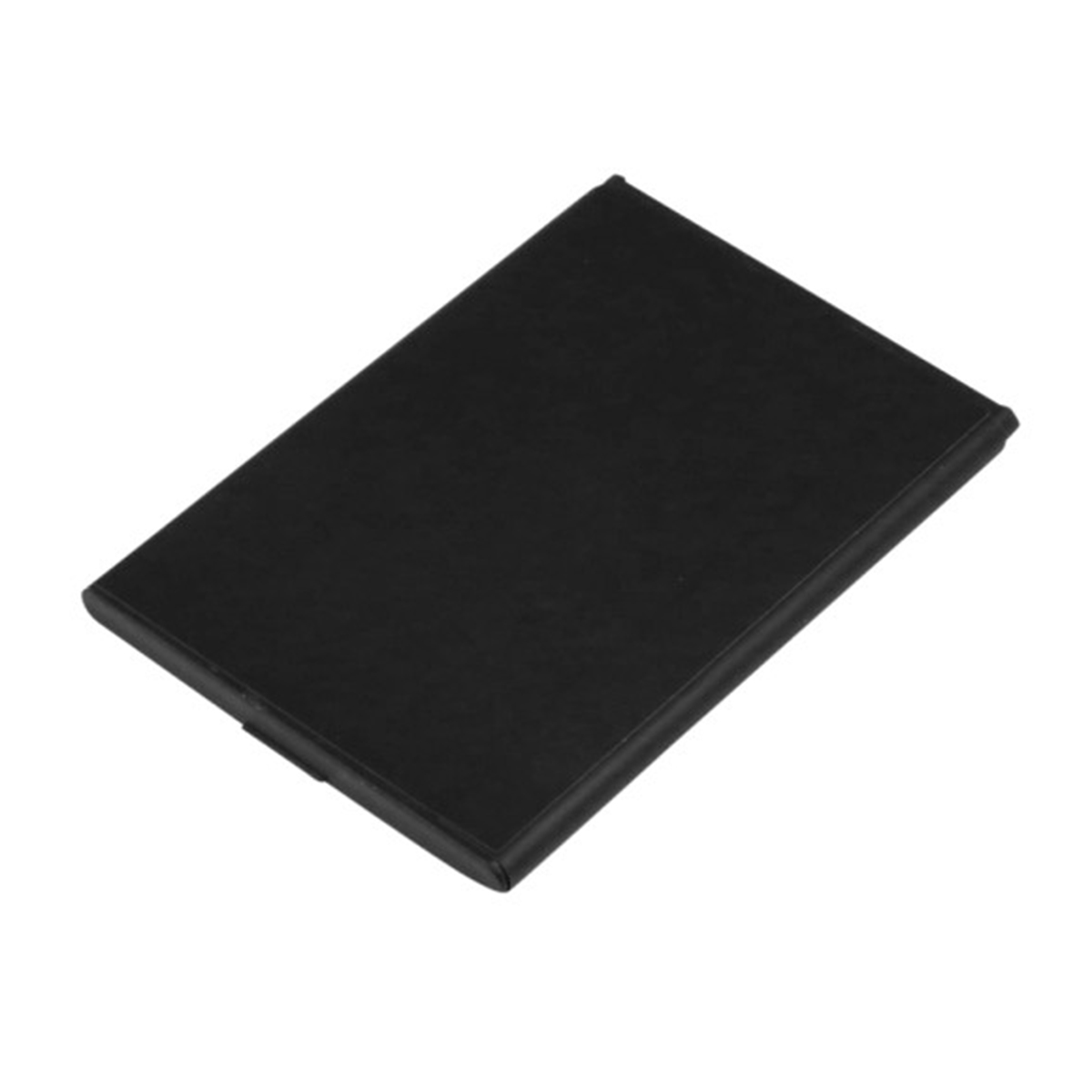 Un objeto negro y rectangular que parece una tarjeta o un libro pequeño.
