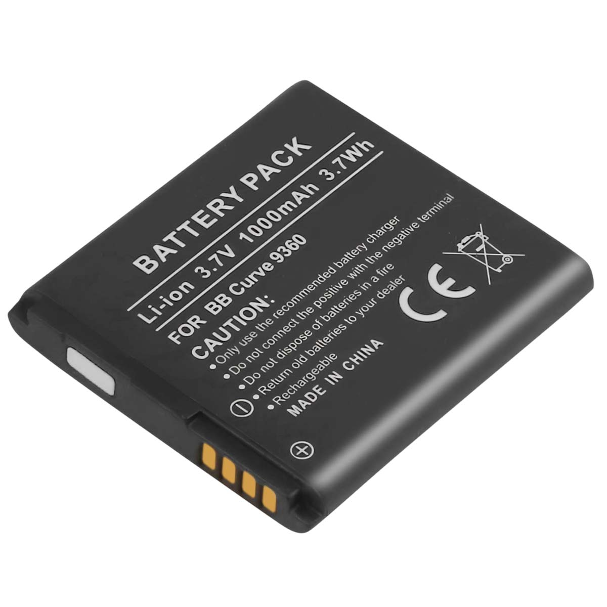 Batteria nera Li-ion, 3,7V, 1000mAh, per BB Curve 9360.