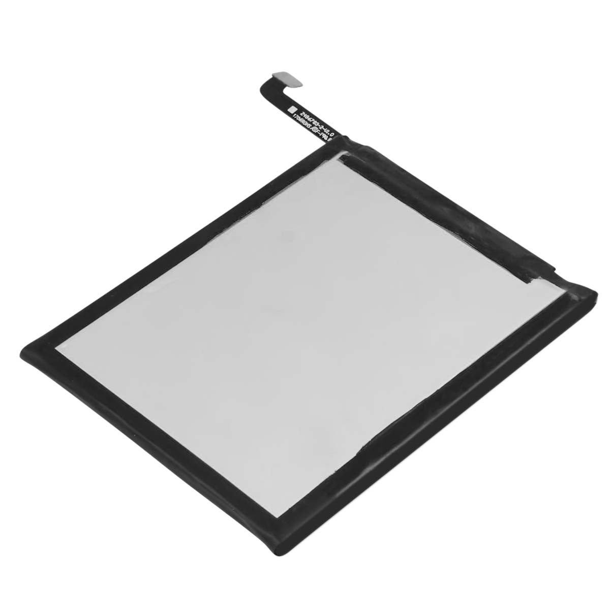 Cornice nera attorno a un rettangolo bianco con cavo piatto grigio.