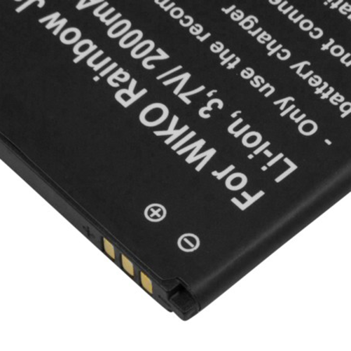 Batteria nera WIKO Rainbow, 3,7V/2000mAh, Li-Ion. Usare solo con caricabatterie raccomandato.
