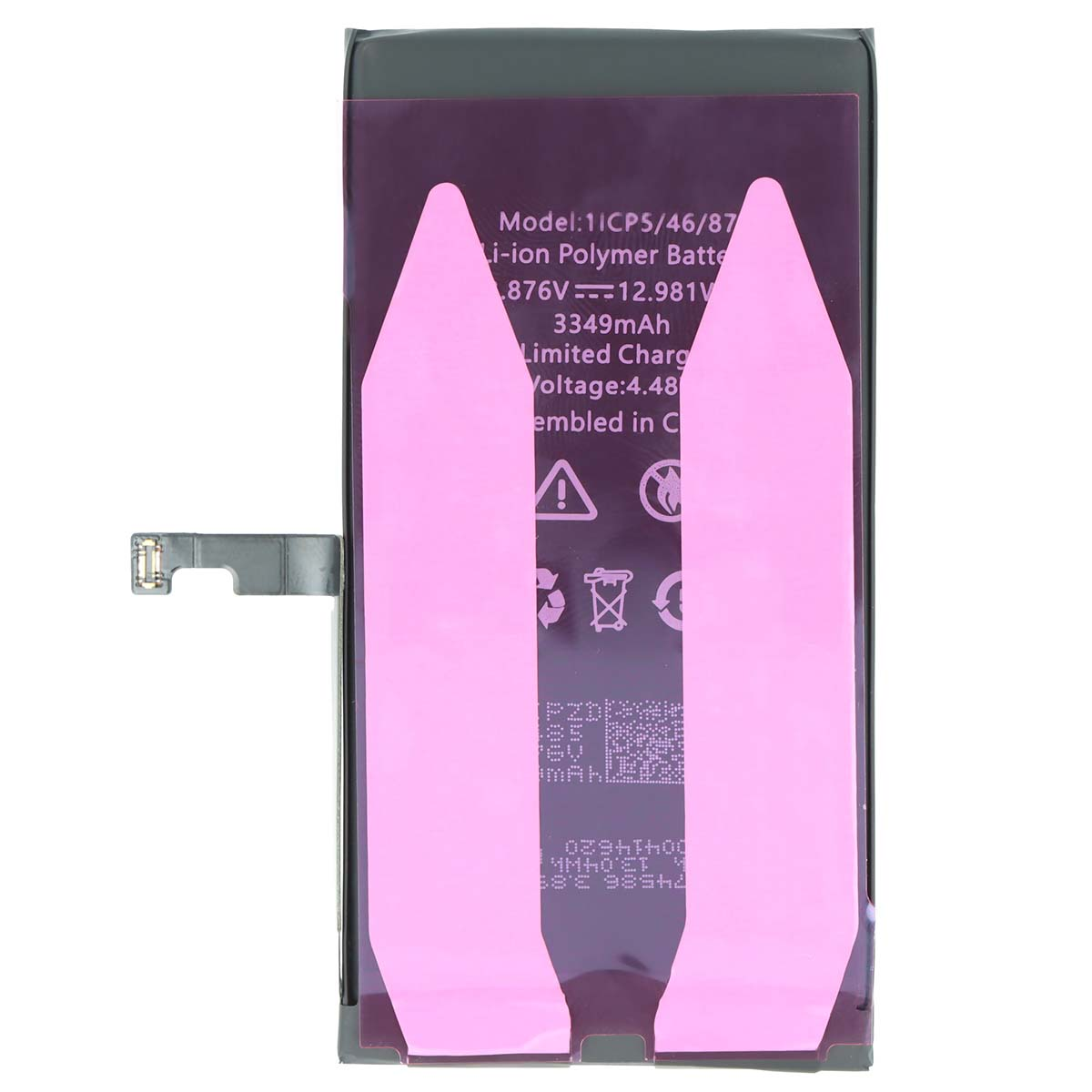 Una batteria Li-ion, modello 11CP5/46/87, 3349mAh con connettore argentato.