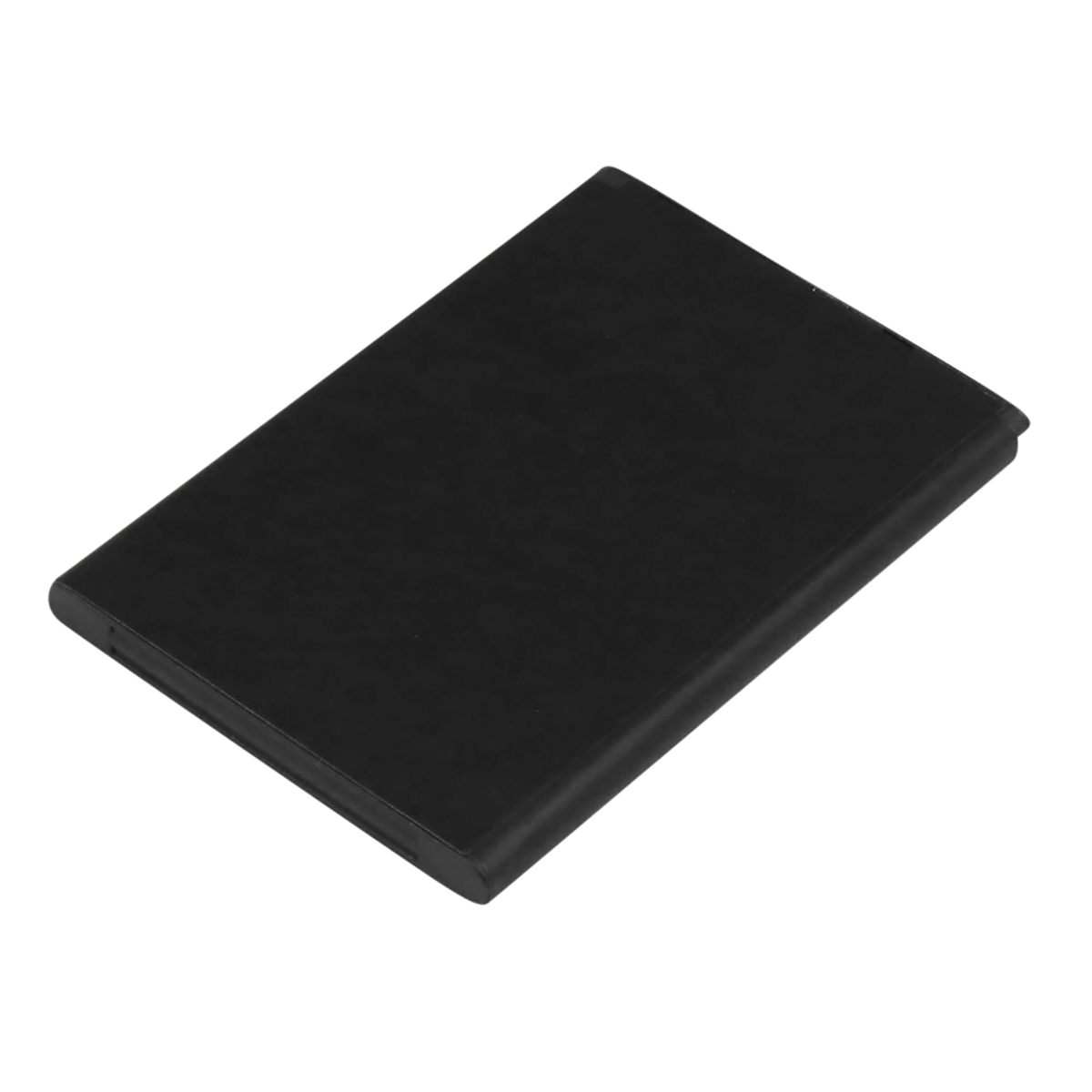 Una batteria nera su sfondo bianco.