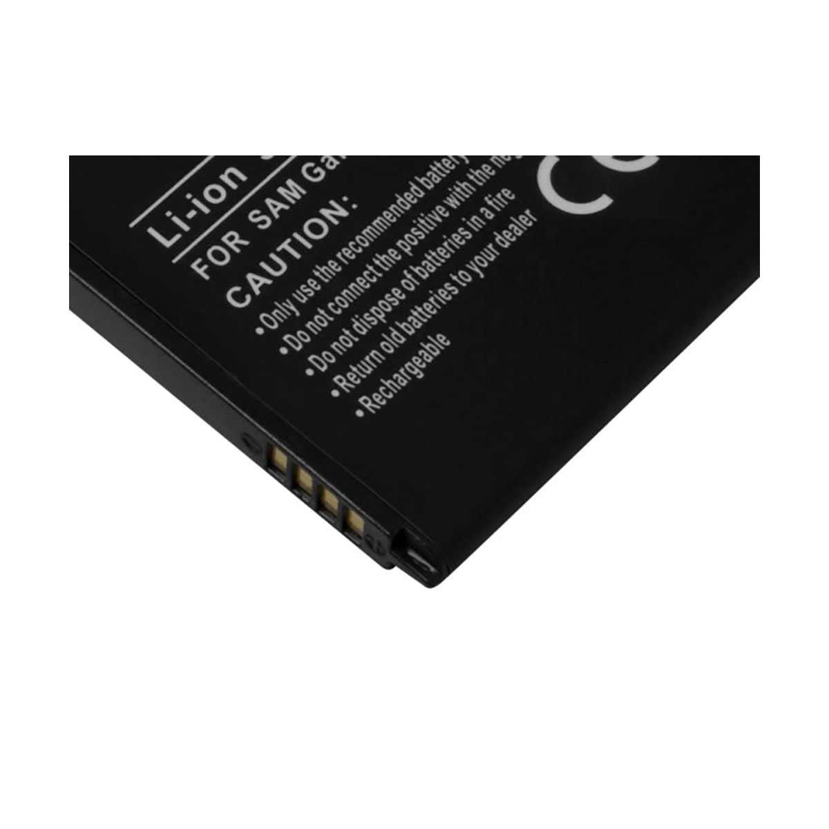 Batteria nera Li-ion con avvisi e connettori.