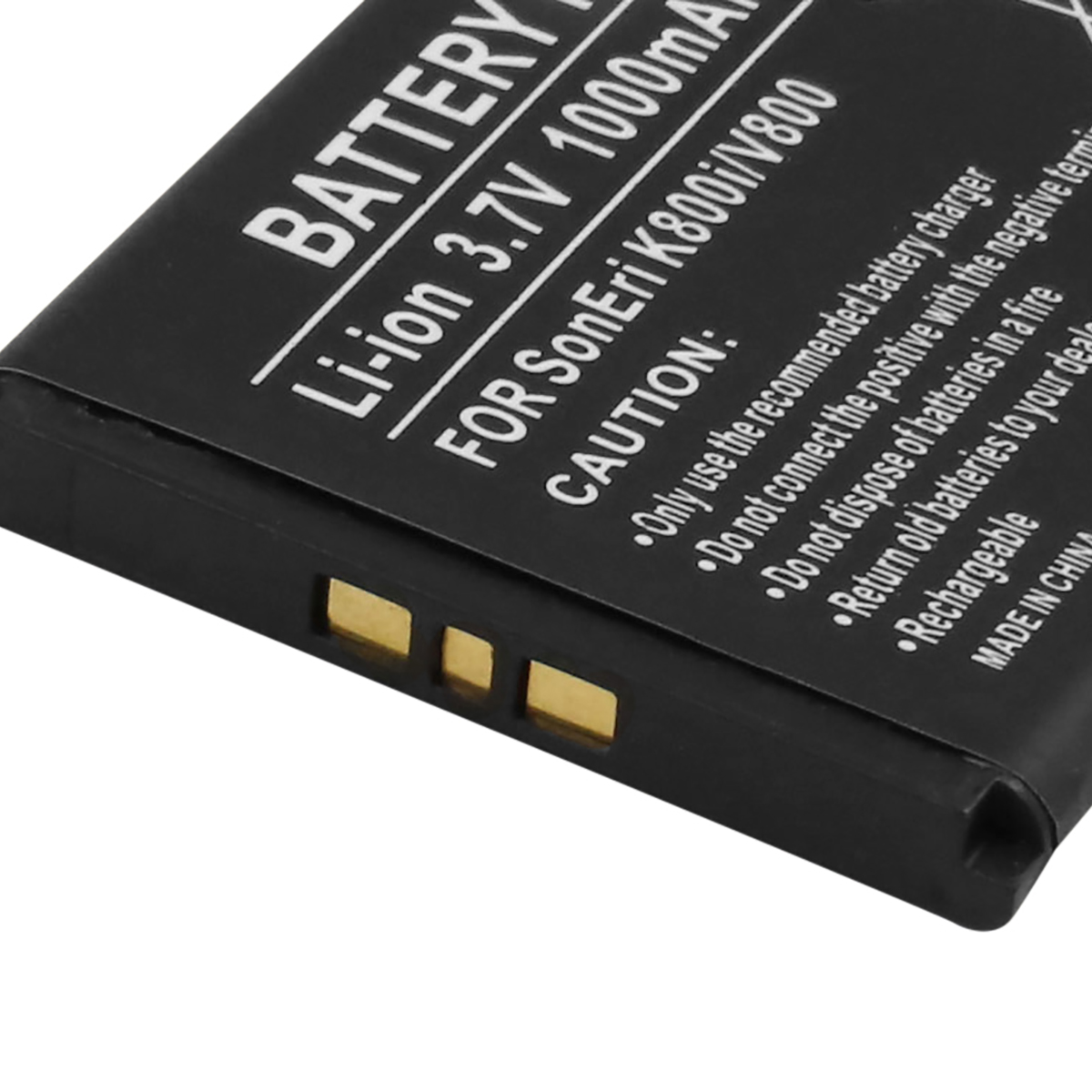 Schwarzer Akku für Soneri K800i/V800, 3,7V, 1000mAh.