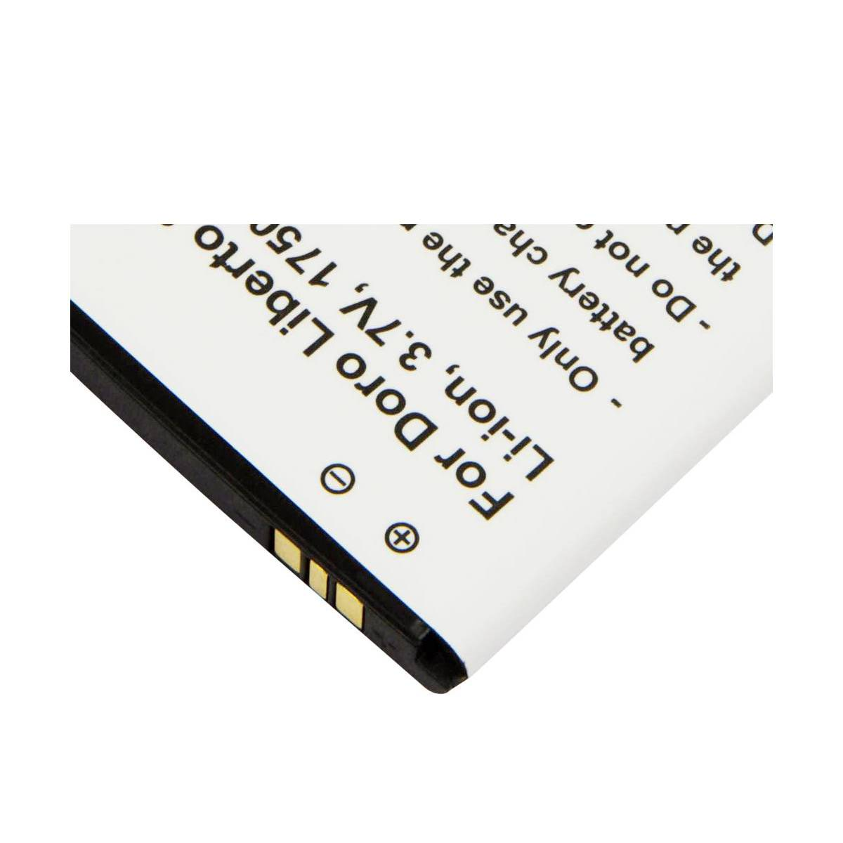 Batteria Li-Ion 3,7V 1750mAh per Doro Liberto, con simboli più/meno.