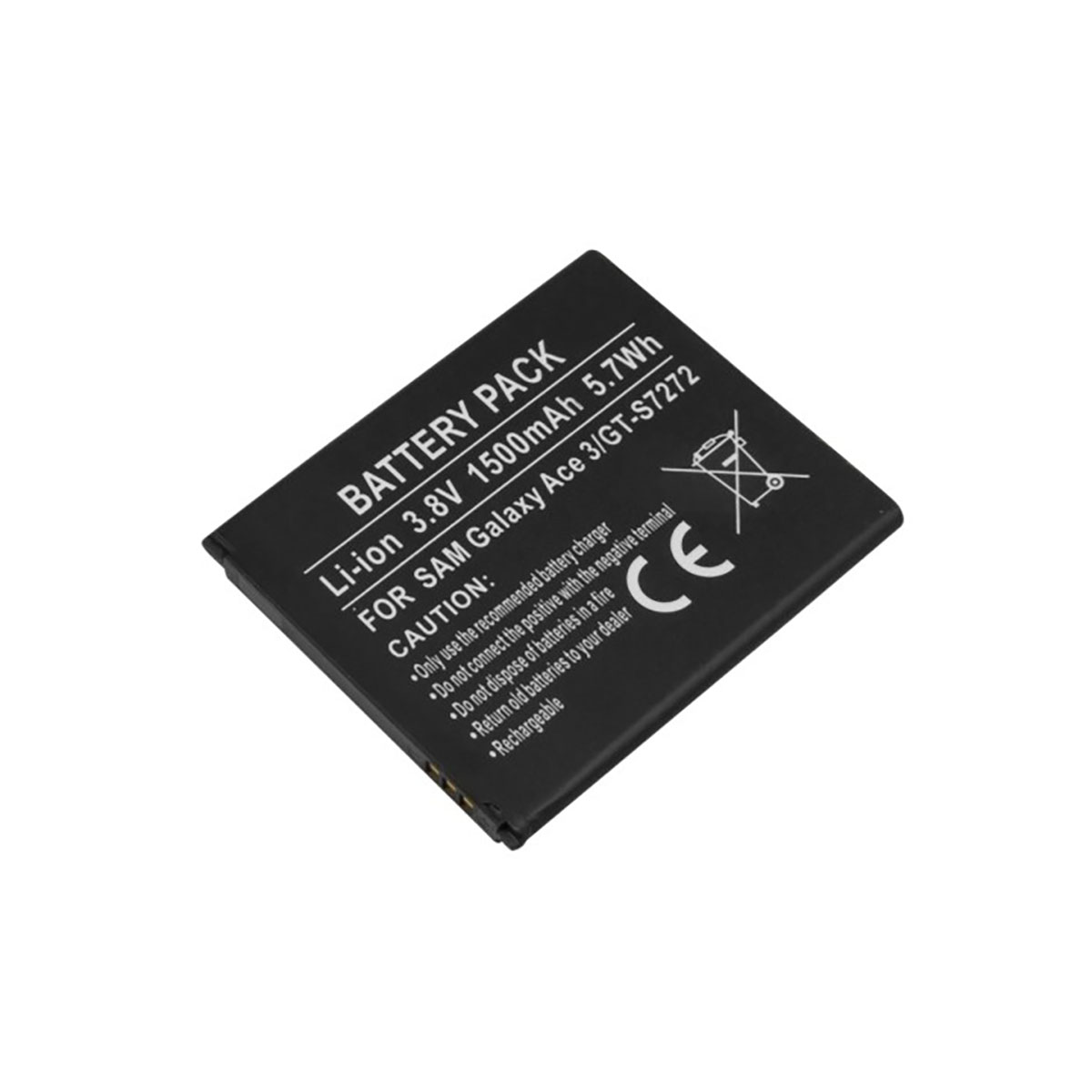 Schwarzer Li-Ion Akku für Samsung Galaxy Ace 3 mit 1500mAh.
