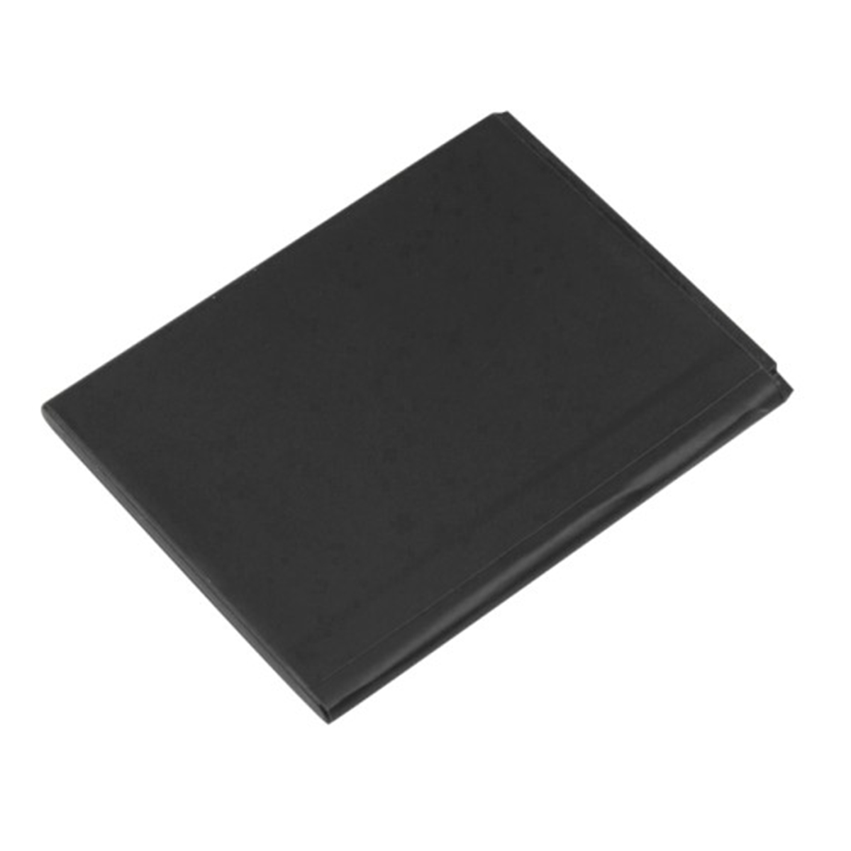 Un taccuino nero chiuso su sfondo bianco.