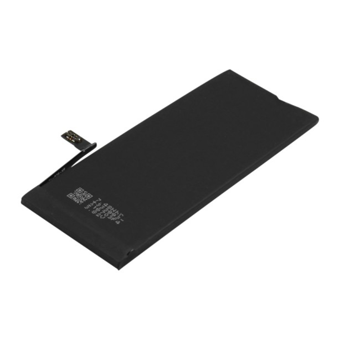 Batteria nera per smartphone con cavo connettore e codice QR.