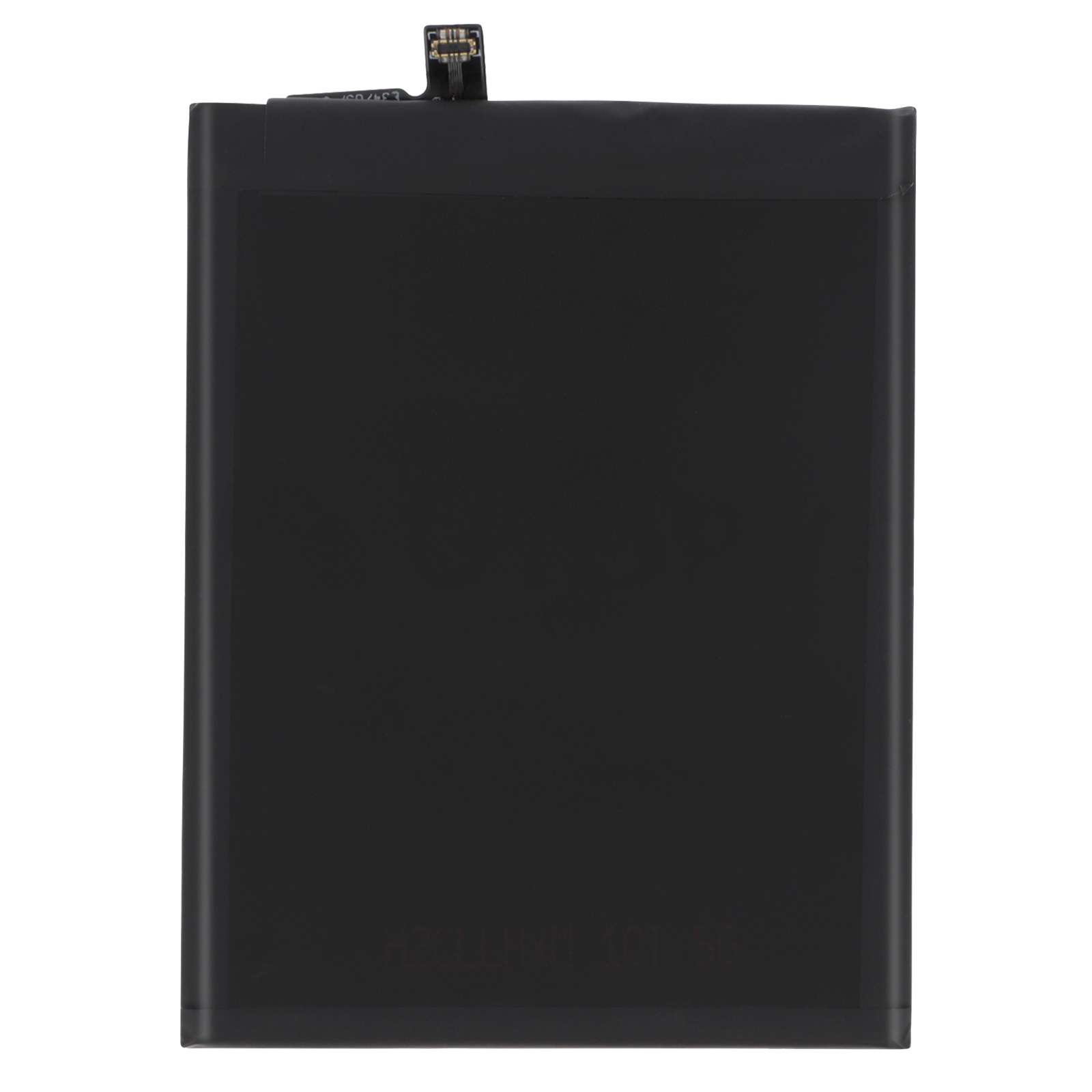 Batteria nera con cavo di collegamento in alto.