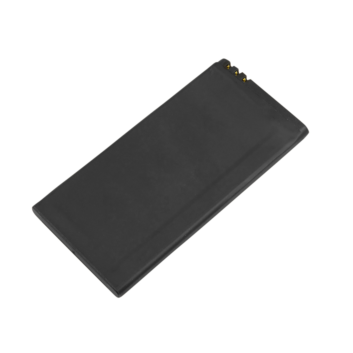 Una batteria nera con quattro connettori dorati in alto.
