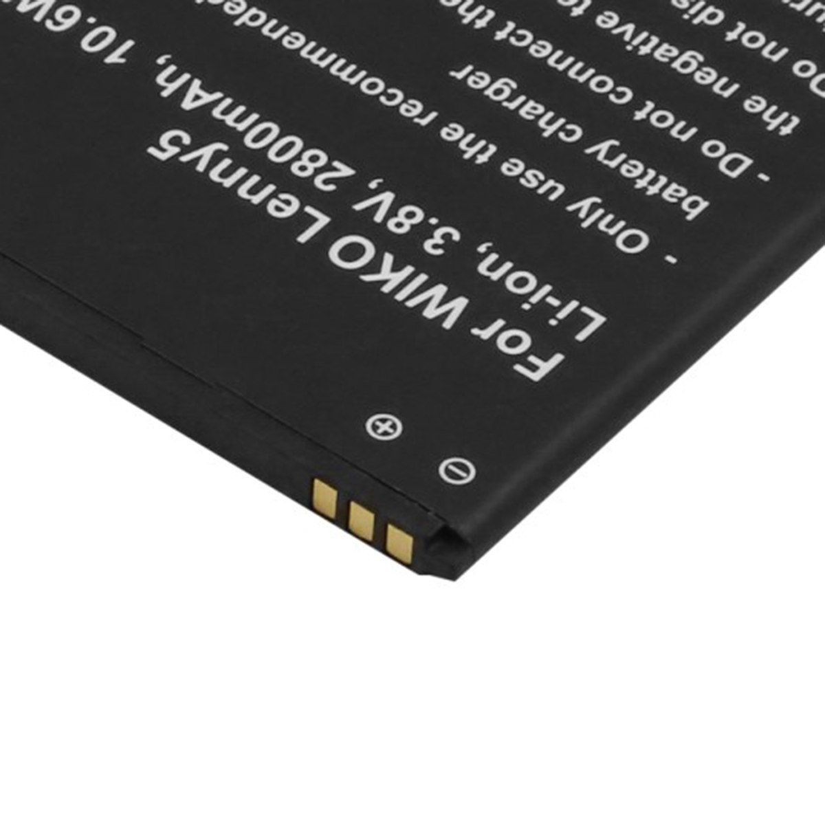 Schwarzer Li-Ion Akku für WIKO Lenny5, 3,8V, 2800mAh.