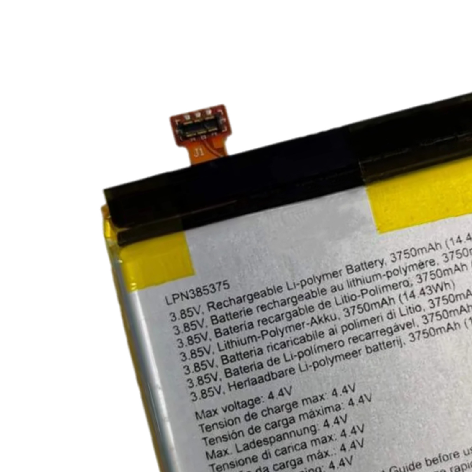 Una batteria Li-polimero da 3750mAh con connettore.