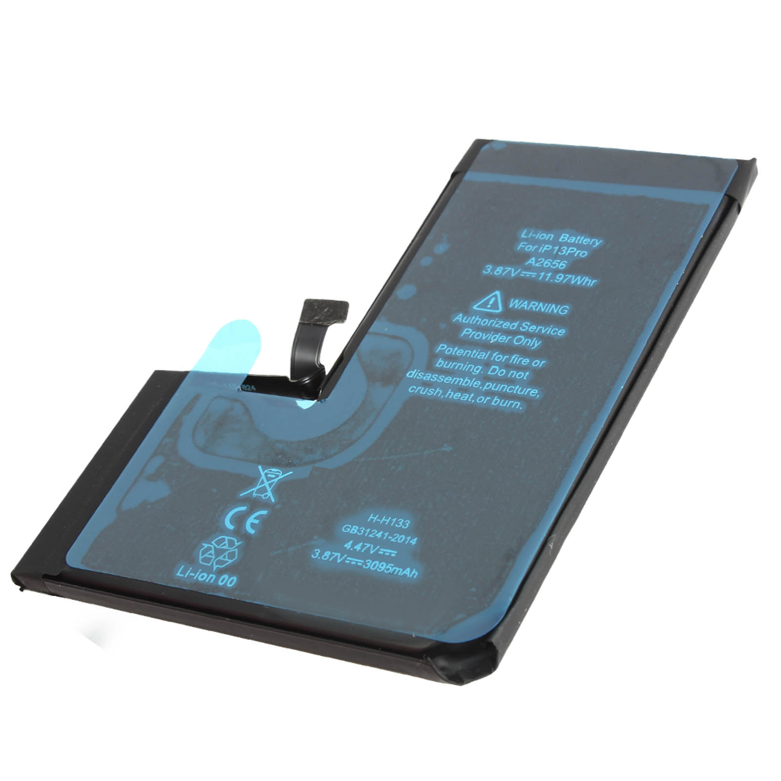 Li-Ion Akku für iPhone 13 Pro, 3.87V, 3095mAh. Warnhinweis beachten.