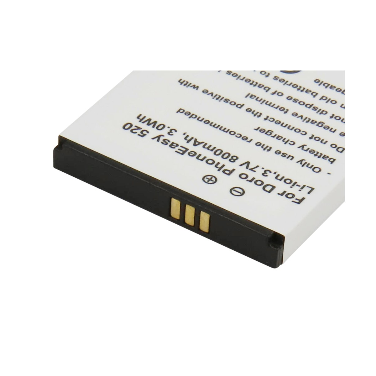 Una batteria bianca e nera per Doro PhoneEasy 520, 3,7V 800mAh.