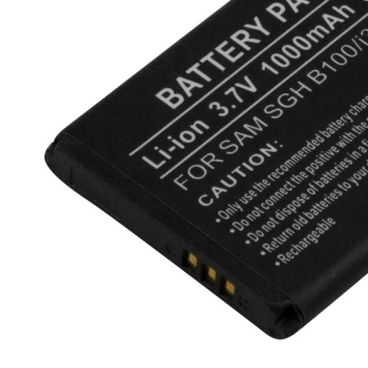 Batteria nera con testo: Li-ion 3.7V 1000mAh, PER SAM SGH B100/j