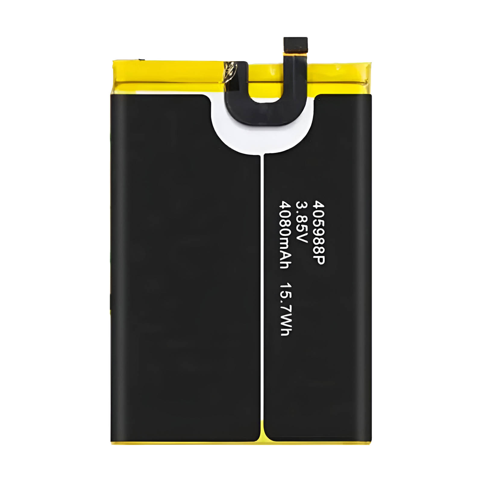 Batteria nera con nastro giallo, 405988P, 3,85V, 4080mAh, 15,7Wh.