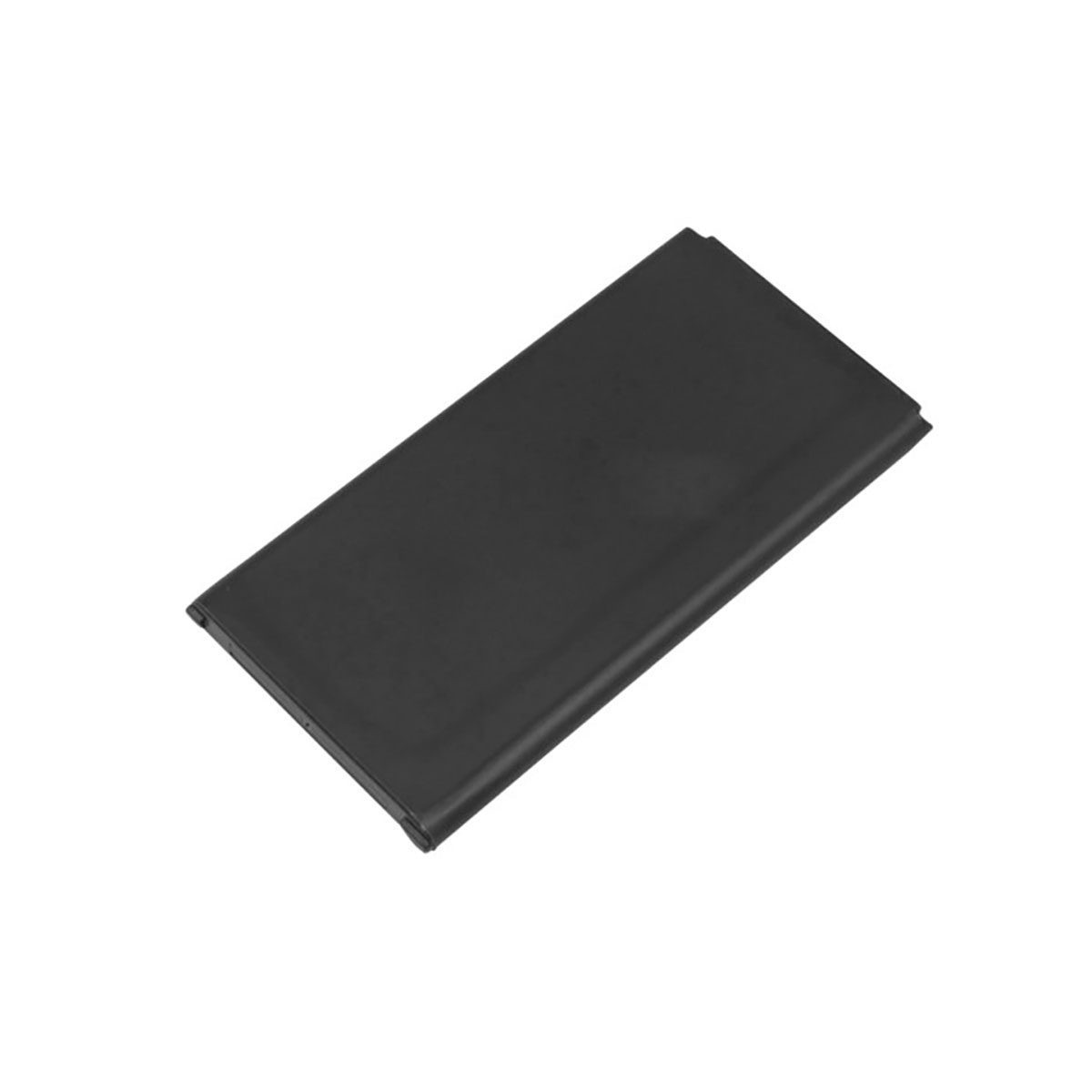Un oggetto rettangolare nero su sfondo bianco.