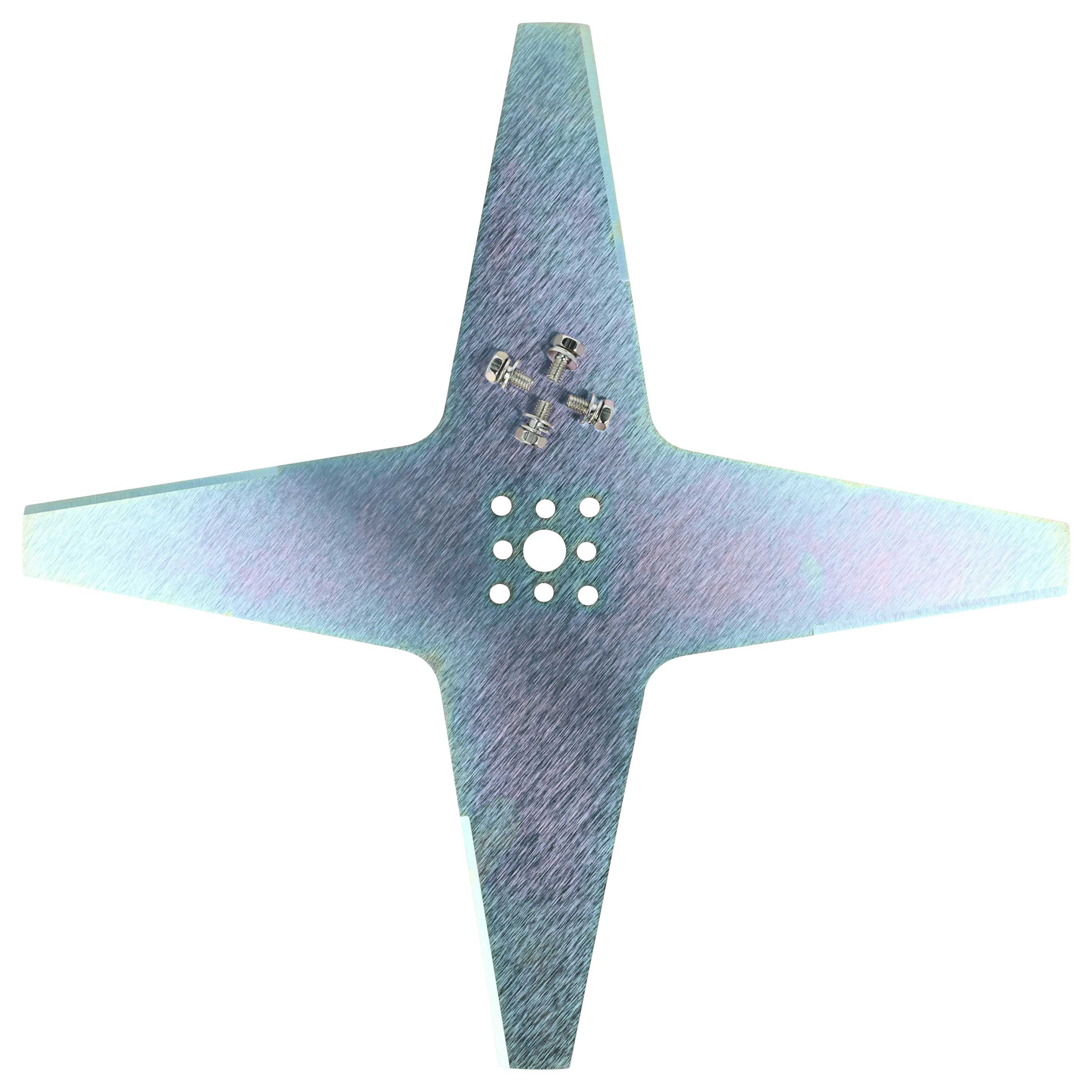 Vierkantig metallisches Trimmmesser mit vier Schrauben in der Mitte.