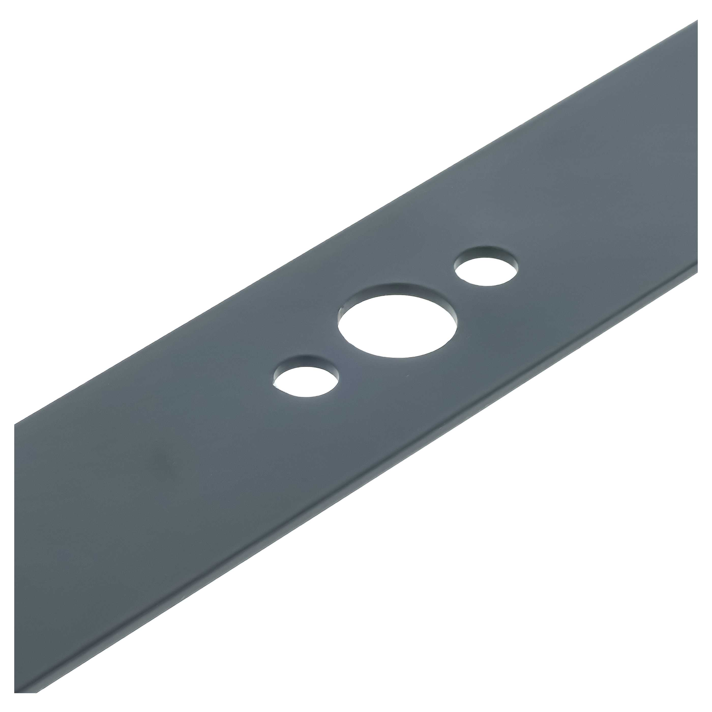 Ein graues Metallmesser mit drei Löchern im mittleren Bereich.