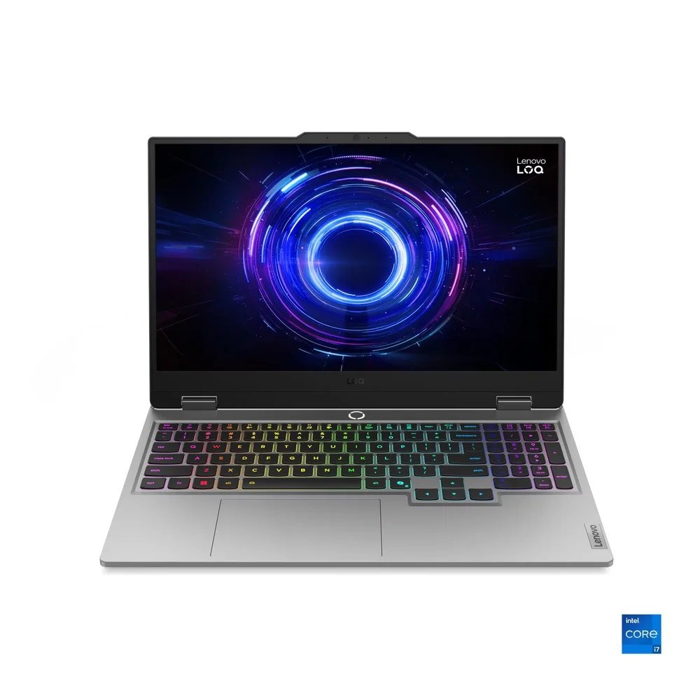 Arkadan aydınlatmalı klavyeli gümüş renkli Lenovo dizüstü bilgisayar, soyut duvar kağıdı.